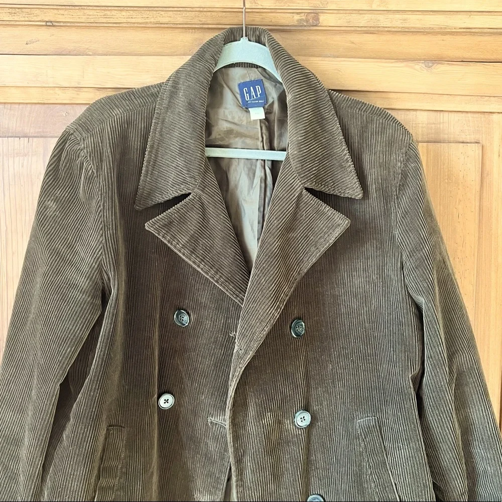 Vintage Gap Men’s Dark Green Wide Wale Corduroy Blazer Jacket Size Large - Picture 6 of 13